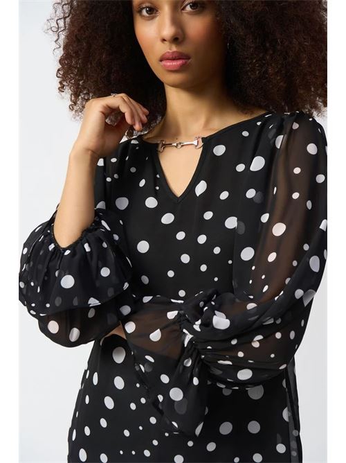 Top squadrato con stampa a pois in chiffon JOSEPH RIBKOFF | 251277110110